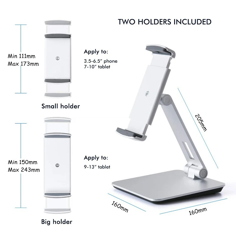 Регулируемая подставка из алюминиевого сплава для планшета держатель телефона