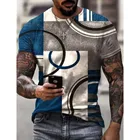 Мужская футболка в стиле Харадзюку, свободная футболка большого размера с принтом в полоску, с коротким рукавом, в стиле ретро, 2021