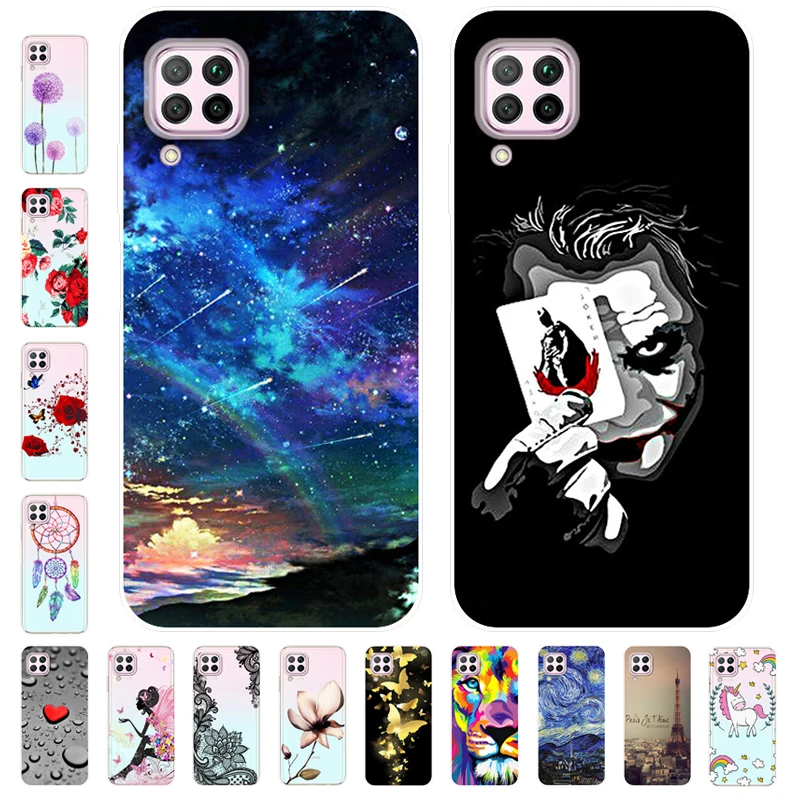 Мультяшный чехол для Huawei P40 lite Мягкая силиконовая задняя крышка телефона E P40lite P 40