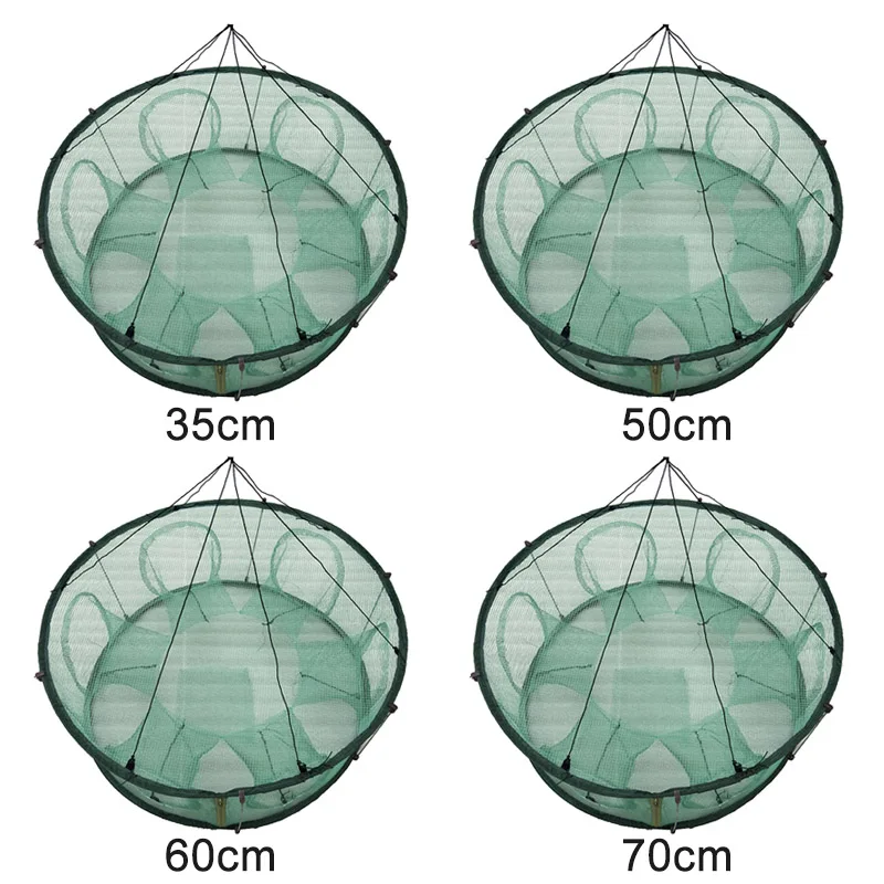 Automatic Fishing Net Trap Cage Round Shape Durable Open For Crab Crayfish Lobster FOU99 | Спорт и развлечения