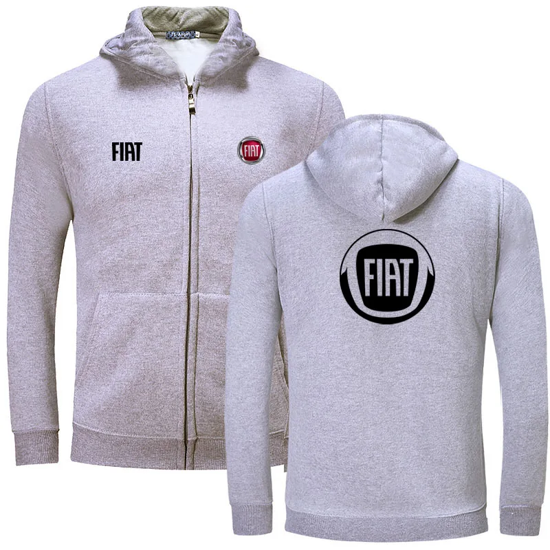 

2021 Winter men fleece warm FIAT zipper Hoodies hooded Sweatshirts zipper autumn cotton soprts sportwear