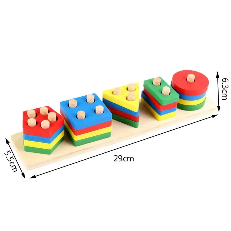 

Creative Wooden Geometric Shape Matching Toy Montessori Wooden Geometric Blocks Recognition Match Children Early Educational Toy