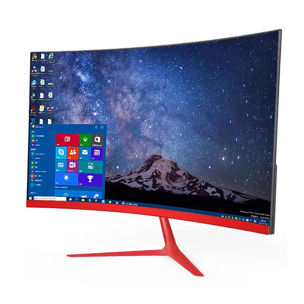 Игровой СВЕТОДИОДНЫЙ монитор 24 дюйма изогнутый 75 Гц с интерфейсом DP/HDMI FreeSync |