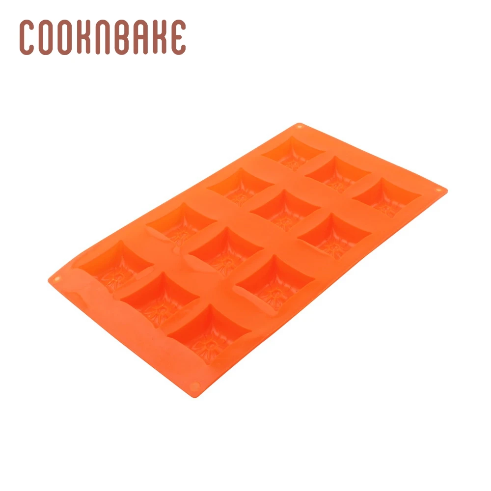 COOKNBAKE square silicone mold for candy chocolate pillow shape jelly cake decoration form 12 cavity ice cube craft gypsum mould | Дом и сад