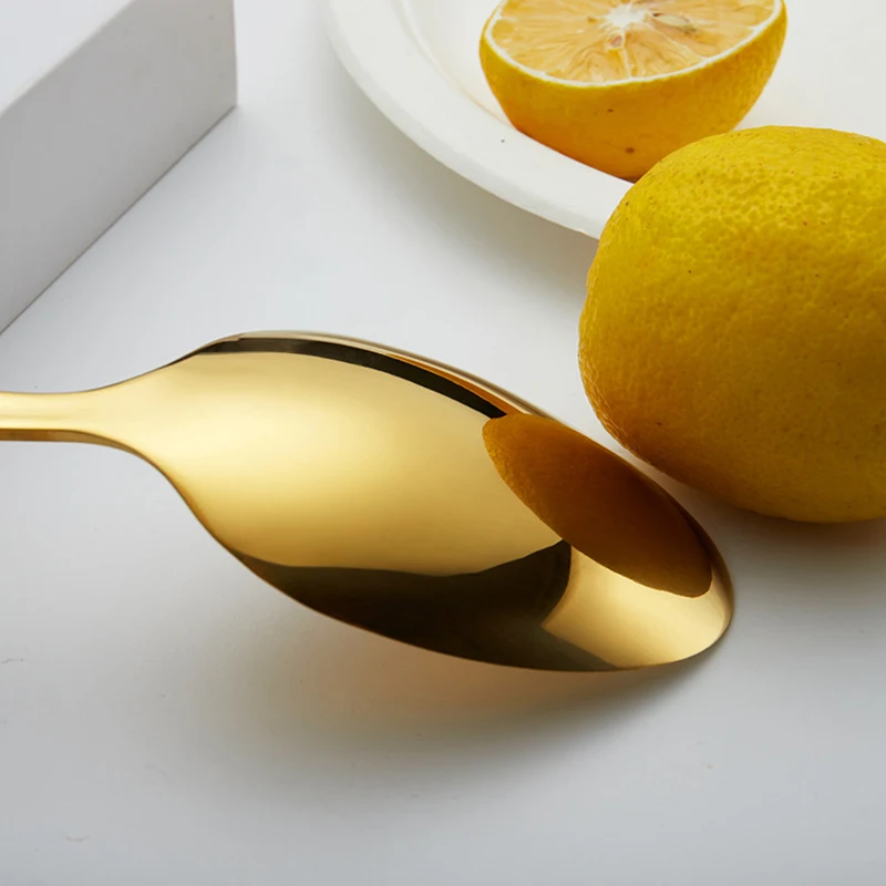 serving spoon set 5 pcs 304 stainless steel slotted skimmer 11 inch large gold set serving spoon steel utensils kitchen gadgets free global shipping