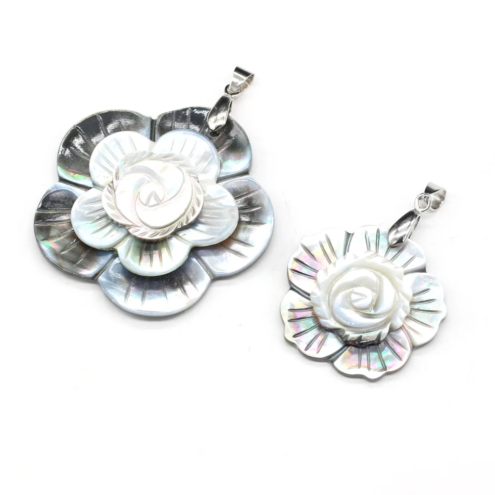 

Natural Shell Flower Pendant Exquisite Flower Shape Shell Pendant Charms for Making Women DIY Jewelry Necklace Party Gift
