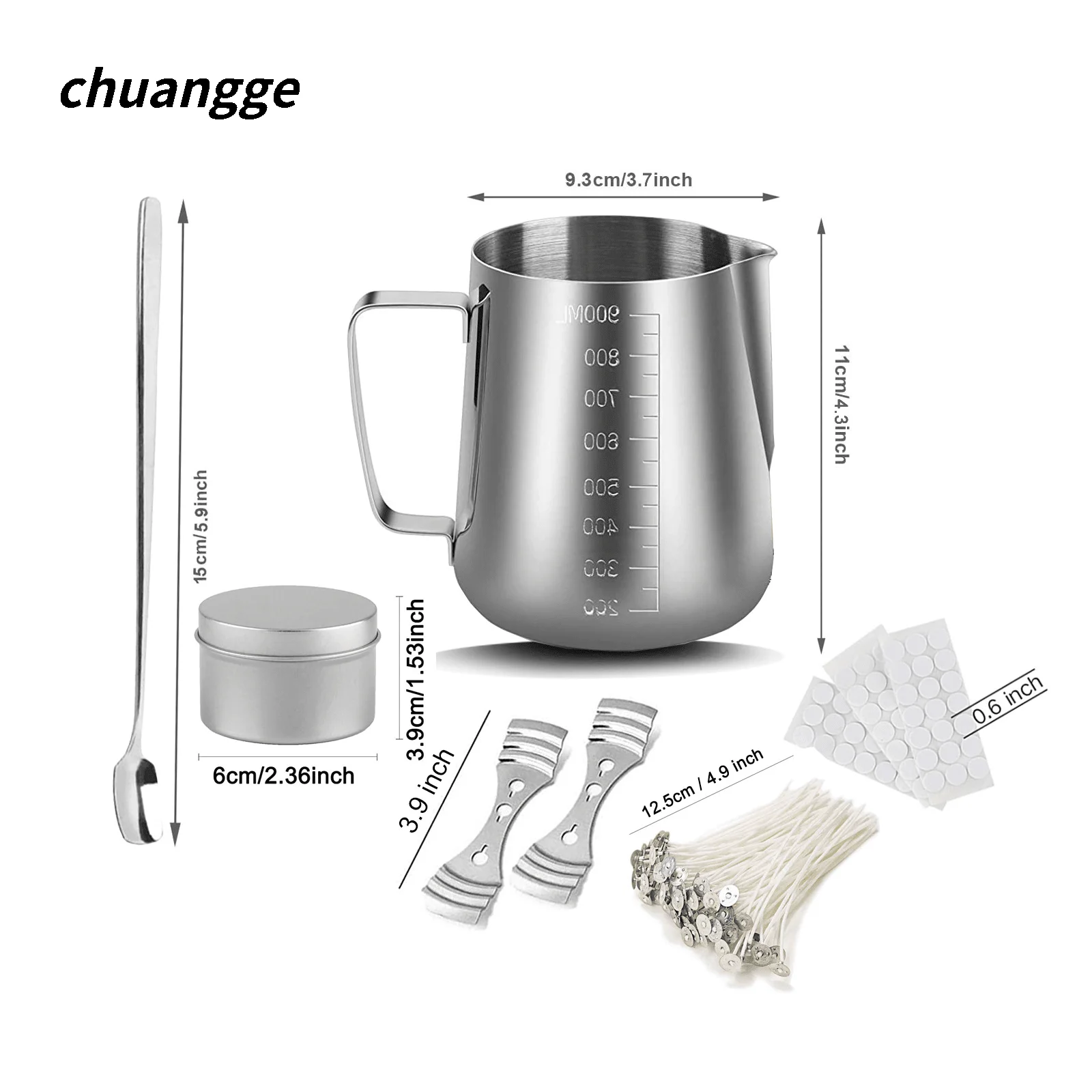 

New DIY Aromatherapy Gift Candle Making Kit Supplies Handmake Tool Set Stainless Steel Cup Big Capacity 2000ML Inner Scale