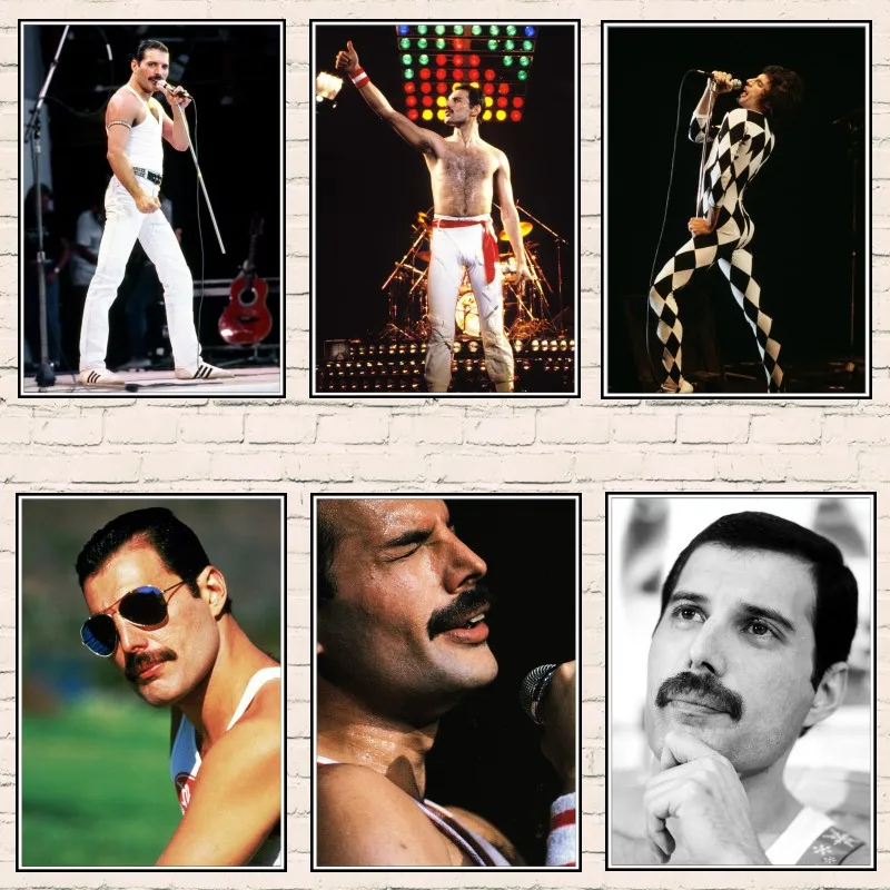 С группой Queen музыкальный постер Freddie Mercury Singer искусство Классическая Картина на