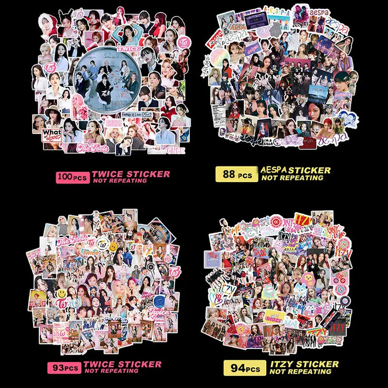 

Kpop Girls TWICE Aespa ITZY Mamamoo BP Stickers New Album Formula of Love Cute Kpop Girl Group Idol Star Stickers Set Fans Gift