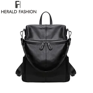 Herald Модный женский рюкзак из искусственной кожи, школьные сумки для девочек-подростков, рюкзак большой емкости, сумка для ноутбука, Прямая поставка