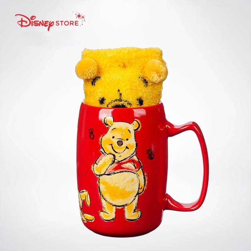 

Disney fashion cute cartoon Minnie Winnie bear sock combination milk cup creative home ceramic mugs