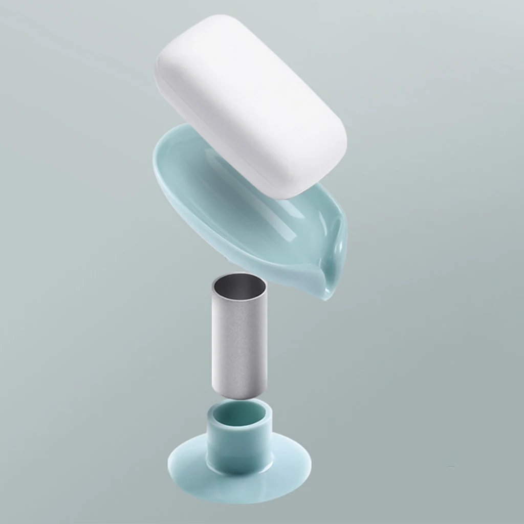 Soap Holder Leaf Shape Bathroom Box Storage Sponge Drain Tray Rack | Portable Dishes