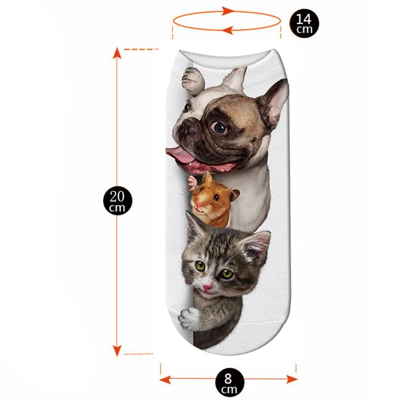 Носки женские с милыми собаками забавные невероятные удобные спортивные до