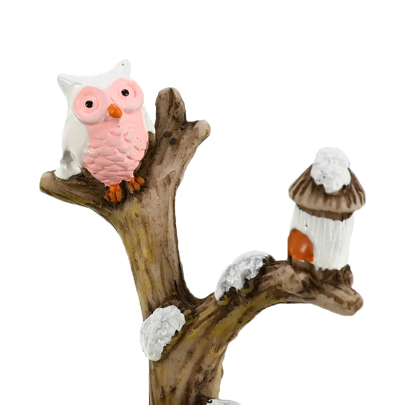 

Mini Resin Tree Branch Cartoon Owl Micro Landscaping Ornament Decorative Figurine Garden Bonsai Dollhouse Decoration Exquisite