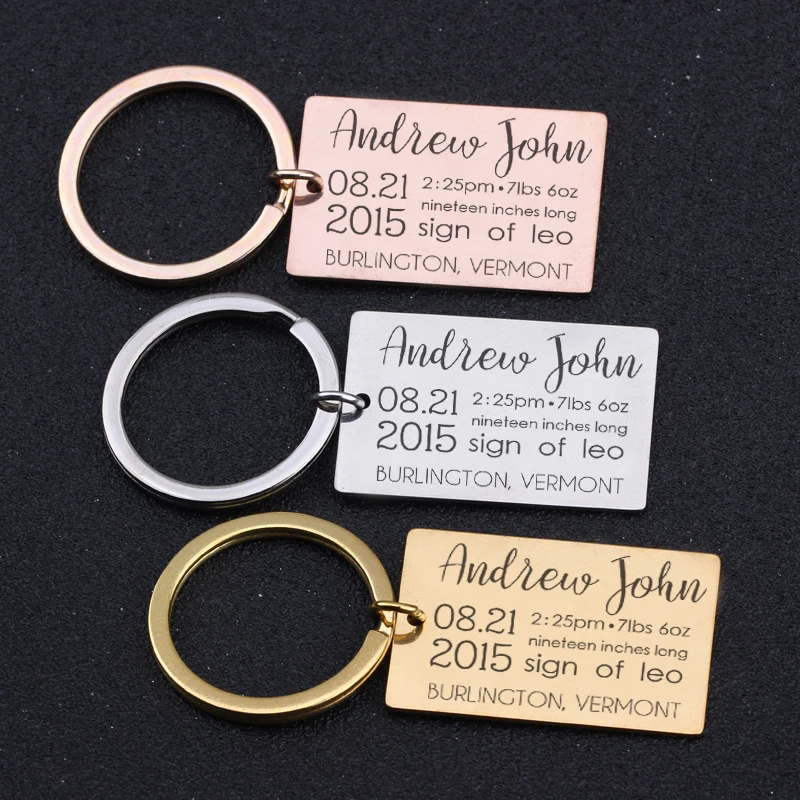 Детские статистику рождения брелок для пап Новый папа подарок новорожденному