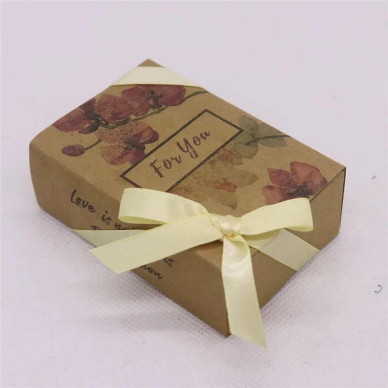 box as pic 5 шт. в партии, веселая Рождественская Подарочная посылка, ручная работа, милая Свадебная посылка, белая/крафт-коробка с цветочным узором - Цвет: box as pic