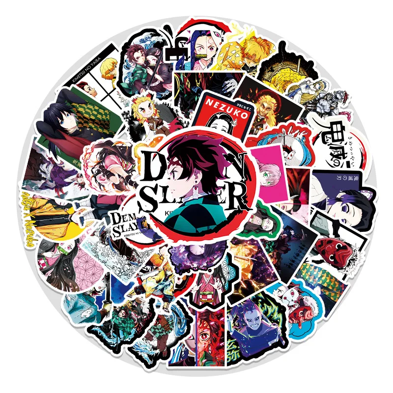 

10/30/50Pcs NEW Japan Anime Demon Slaye Stickers Laptop Guitar Suitcase Skateboard Demon Blade Slayer Car Decal Sticker Toy