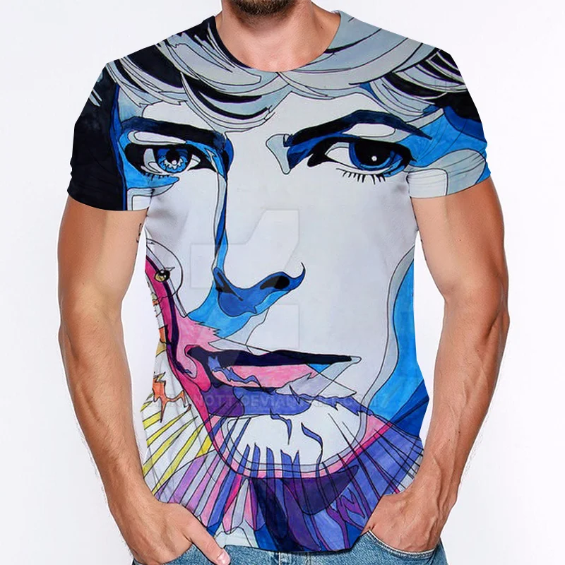 

2021 New T Shirt David Bowie 3d Summer Hot Sale Men T Shirts Casual Oversized Short Sleeve Hip Pop Streetwear David Bowie Women