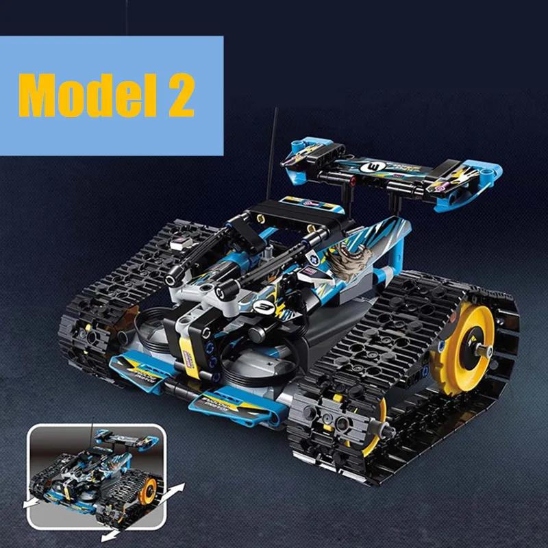 MOC RC Гусеничный гонщик Автомобильный Электрический Двигатель Мощность функция Fit Technic городской строительный блок кирпичная модель детский подарок