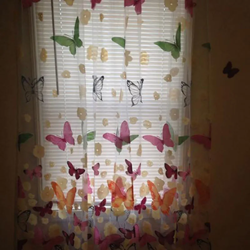 Большая Бабочка пряжа стеклянная офсетная горящая занавеска занавески печать