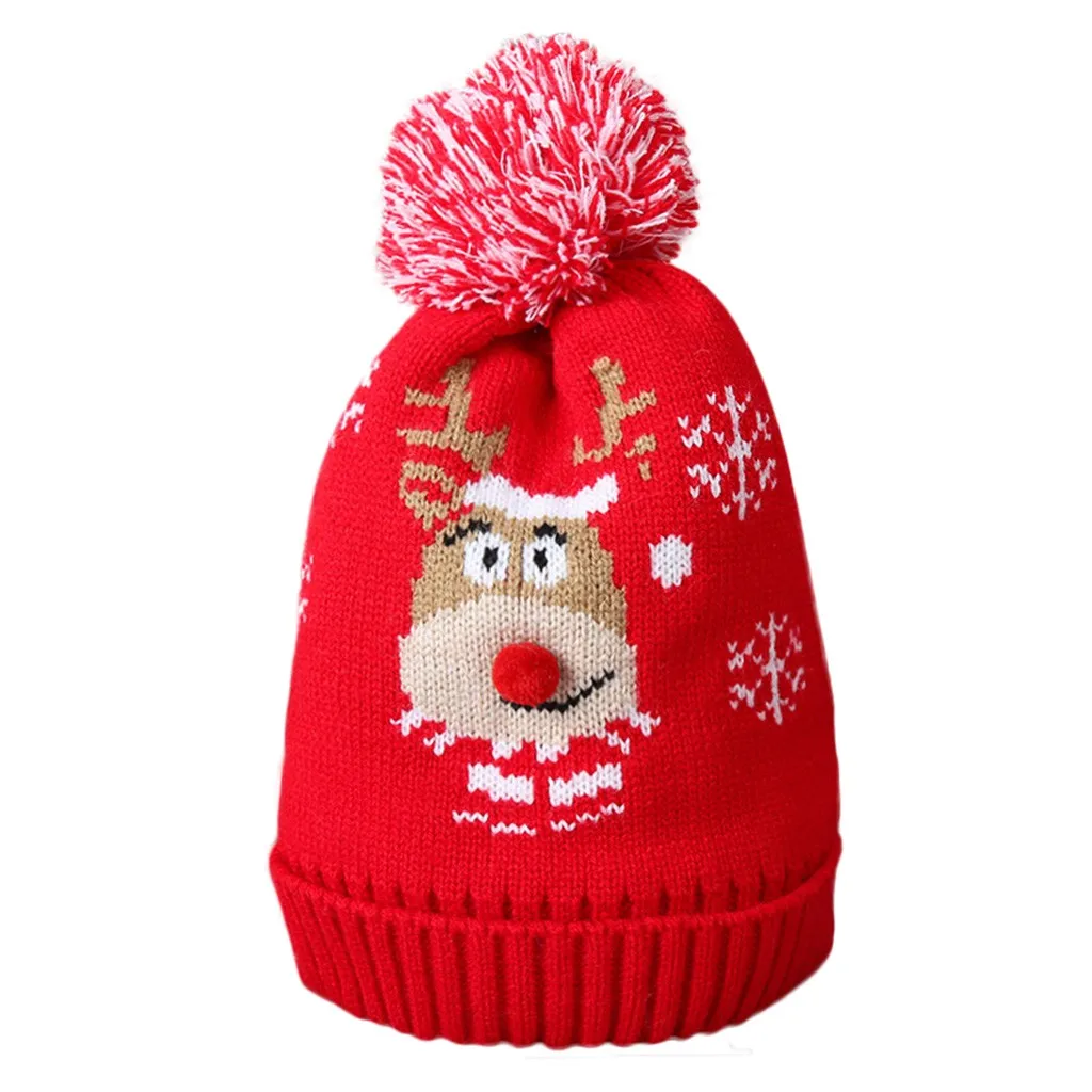 1 шт. лидер продаж шапка Санта Клауса красного цвета мягкая теплая вязаная
