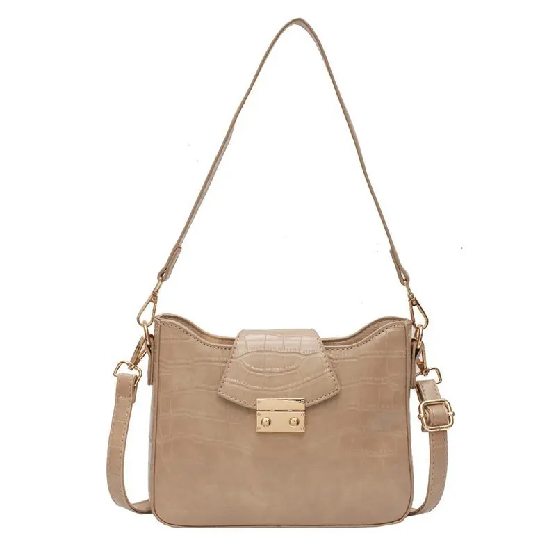 

Stone pattern Weave Shoulder strap Armpit bag 2020 New Quality PU Leather Women's Designer Handbag Chain Shoulder Messenger Bag