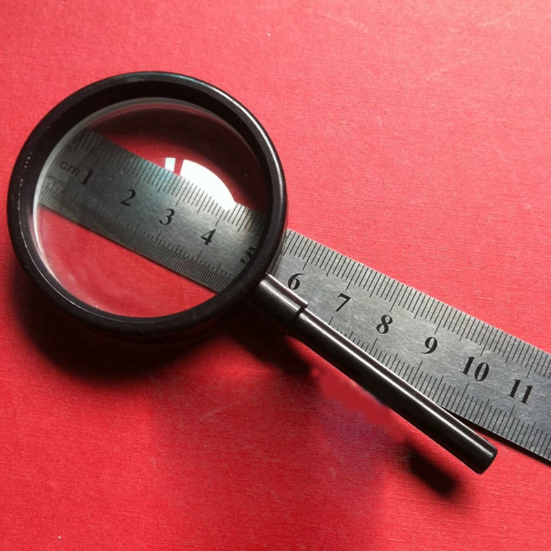 Ручное увеличительное стекло выпуклая линза 5 см оптический эксперимент учебный