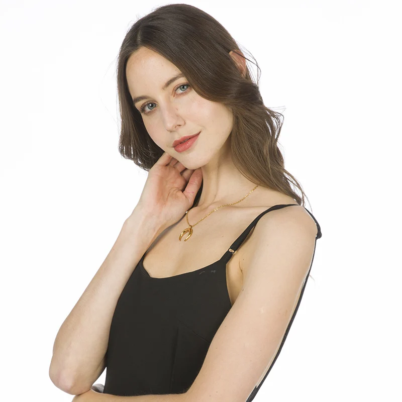 Ожерелье из нержавеющей стали с полумесяцем OX Horn серебряного цвета/золотого