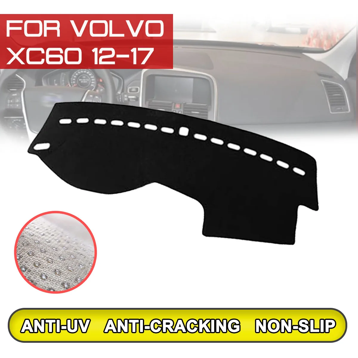 

Коврик для приборной панели автомобиля, грязный, нескользящий, для Volvo XC60, 2012, 2013, 2014, 2015, 2016, 2017, защита от ультрафиолета