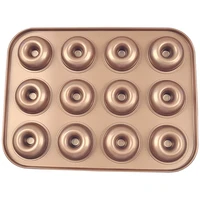12 holes donut pan carbon steel doughnut baking tray non stick cake mold bread bakeware pastry making tool kitchen bagel mold