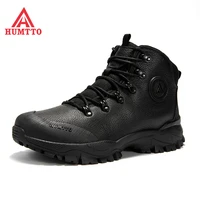 humtto brand breathable hiking shoes for men winter waterproof outdoor climbing trekking shoes mens leather male tactical boots