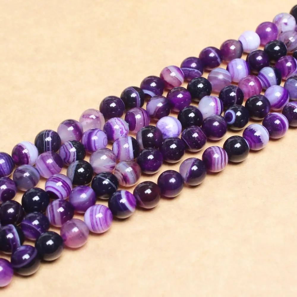 Бусины из натурального камня для изготовления ювелирных изделий пурпурная