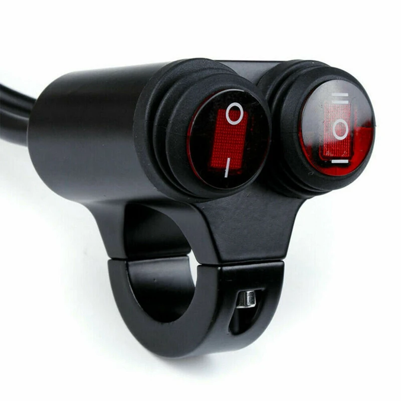 

7/8inch 22mm Universal Motorcycle Handlebar Headlight Fog Spot Light Dual on Off Switch 12V