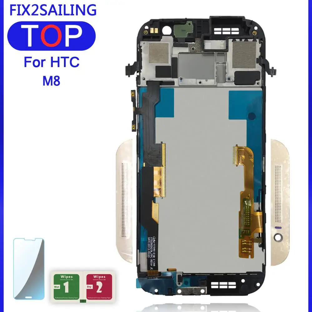 5," ЖК-дисплей с рамкой для htc One M8 ЖК-дисплей с сенсорным экраном дигитайзер на замену, для htc M8 ЖК-экран 831c