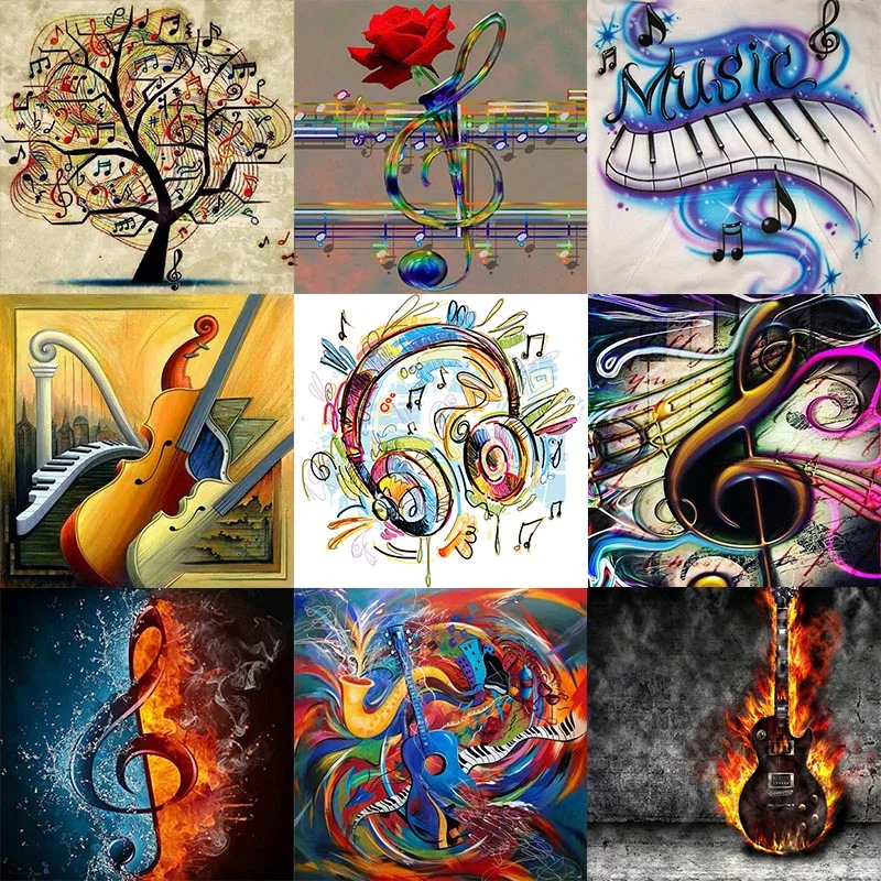 Полный квадрат дрель 5D DIY алмазная живопись Музыка Скрипка сценическая вышивка