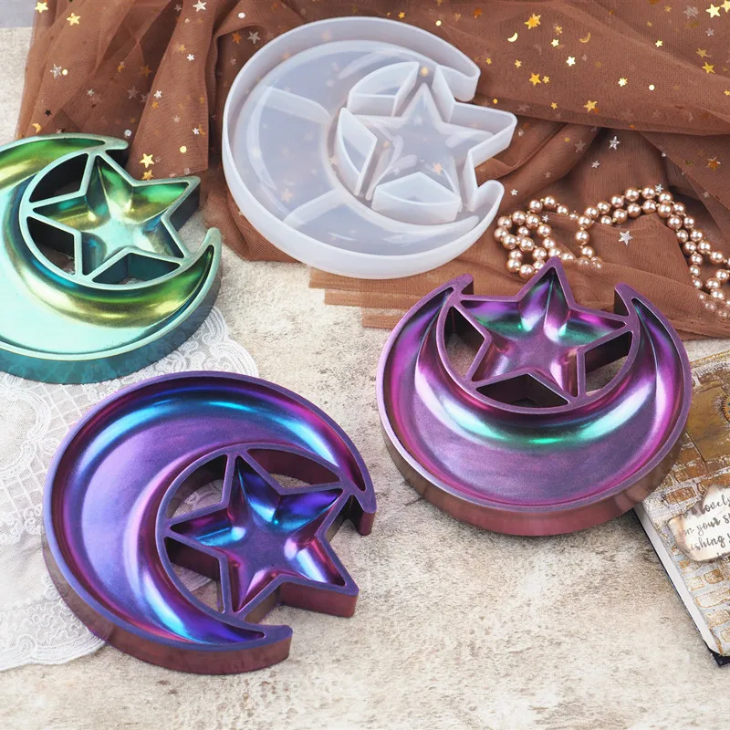 

Diy Mold Star Moon Dish Storage Box Silicone Molds for Epoxy Resin for Ornaments Decoration Silicone Moulds for Resin Art