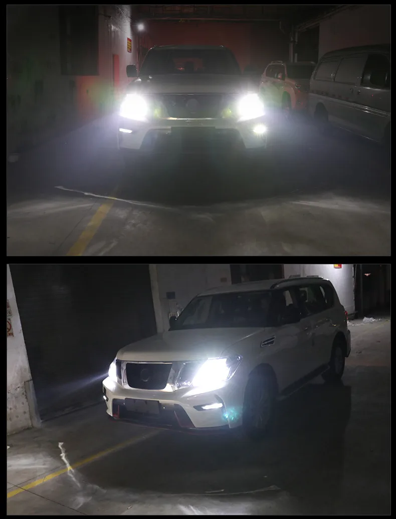 Для Nissan патруль y62 светодиодный светодиодных фар турбо вентилятор 12 в 360 градусов