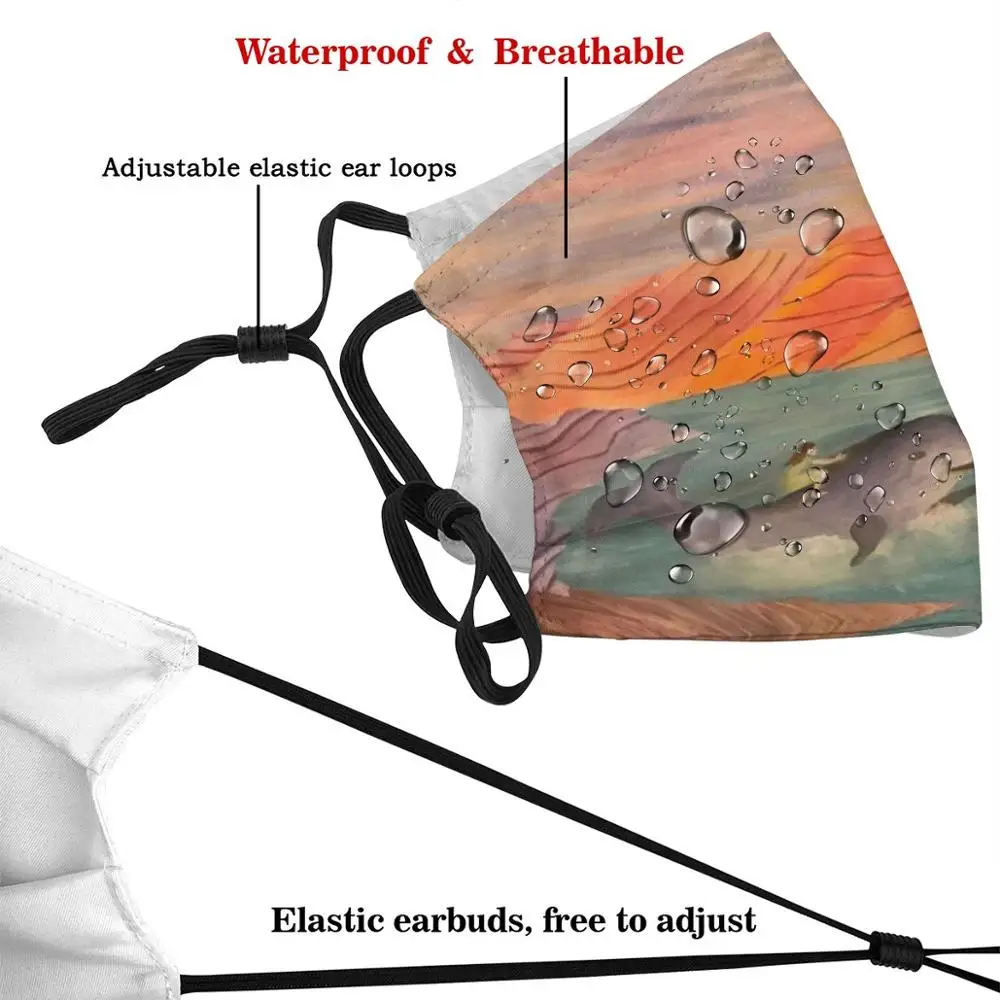 Многоразовая маска Daydream с забавным принтом Pm2.2856 фильтрующая для лица Narwhal Art acrylic