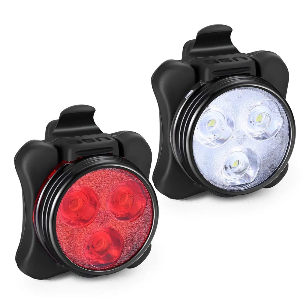 Bicycle Lights Cycling Bike Head Front Rear Tail 3 x bright LED light USB Rechargeable 4 mode Portable compact Dropshipping | Спорт и