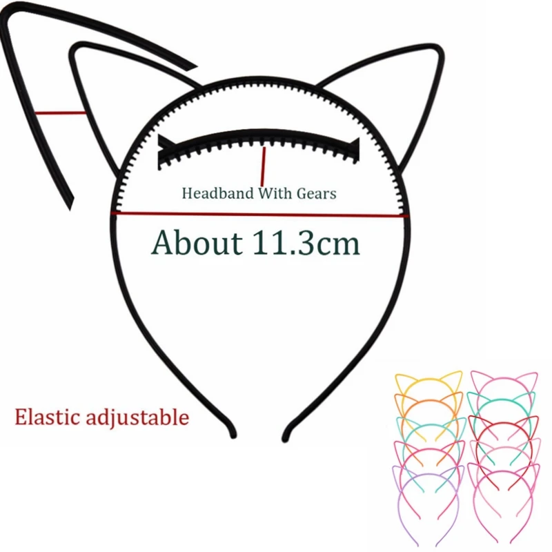 Повязка на голову для девочек с кошачьими ушками корона тиара пластиковая
