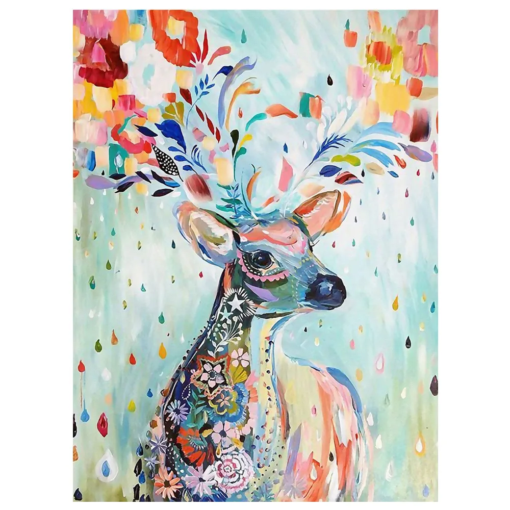 Полностью круглая алмазная живопись с оленем 5D вышивка сделай сам мозаика пейзаж