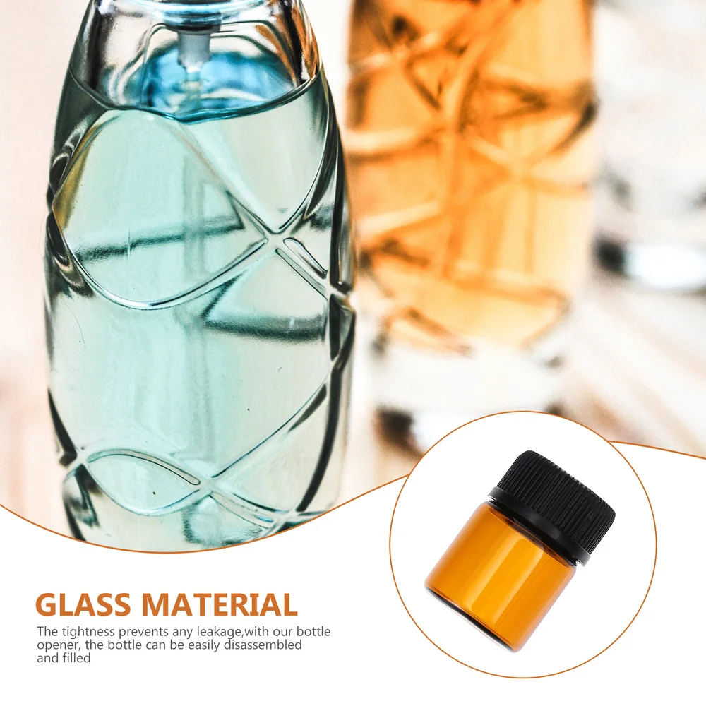 

100pcs 2ml Glass Essential Oil Bottles with Perforated Plug Reagent Bottles