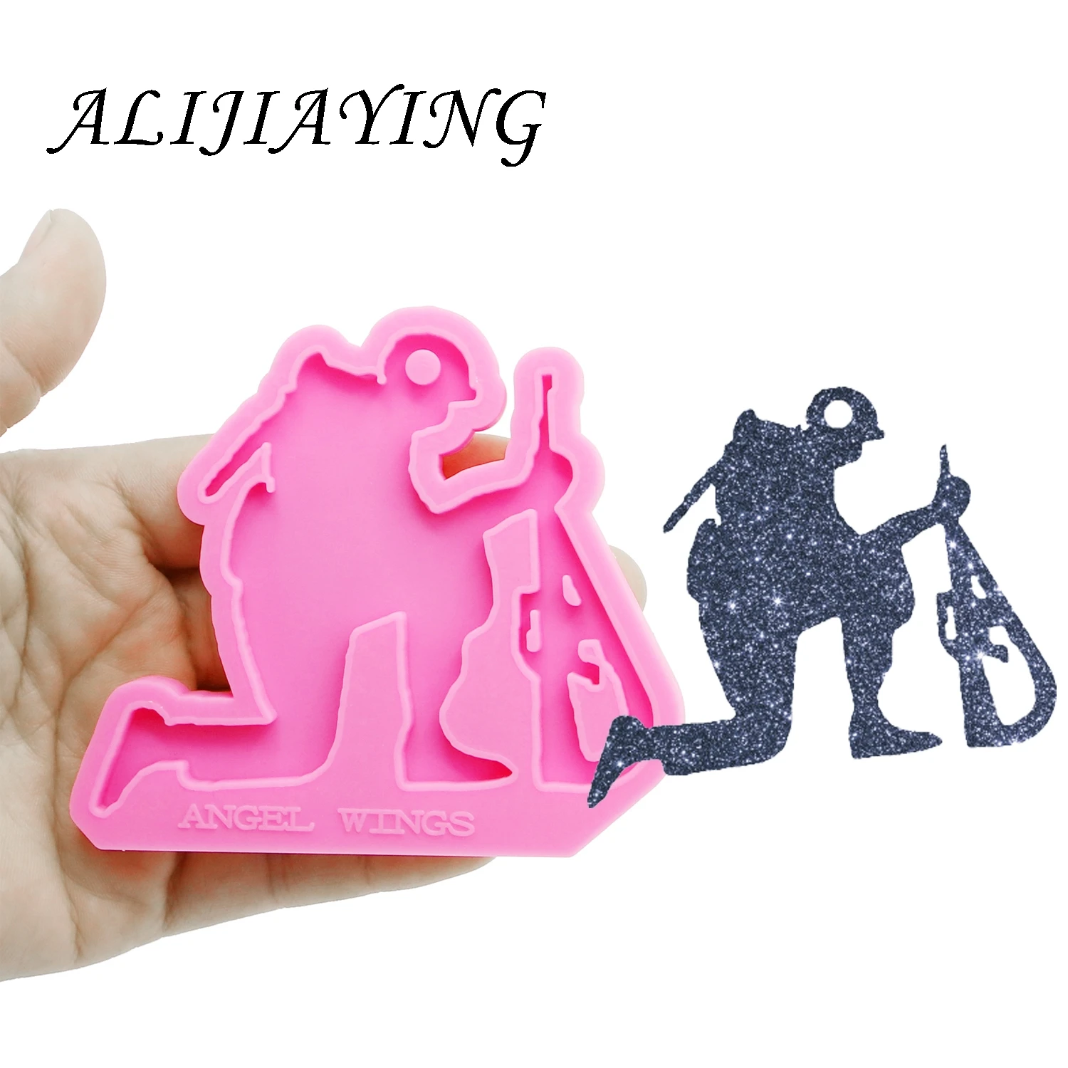 Блестящий брелок павший солдат и пистолет кольцо в форме ключа декоративная