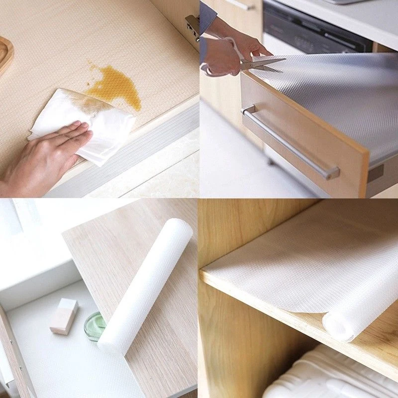 

Cabinet Drawer Mat Oil-proof Moisture Kitchen Table Shelf Liner Mats Cupboards Pad Paper Non Slip Waterproof Closet Placemat