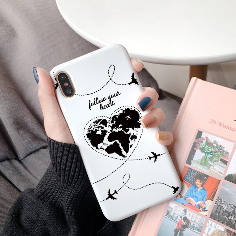Карта мира путешествия самолет Капа для Huawei Y5P Y6P Y7P P Smart 2020 2019 Z Mate 10 20 30 P30 P20 P10 P40 Lite E