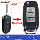 Обновленный модифицированный откидной Чехол OkeyTech с 3 кнопками и дистанционным управлением, складной чехол для ключа VW For Volkswagen Beetle Polo Tiguan Fob, чехол