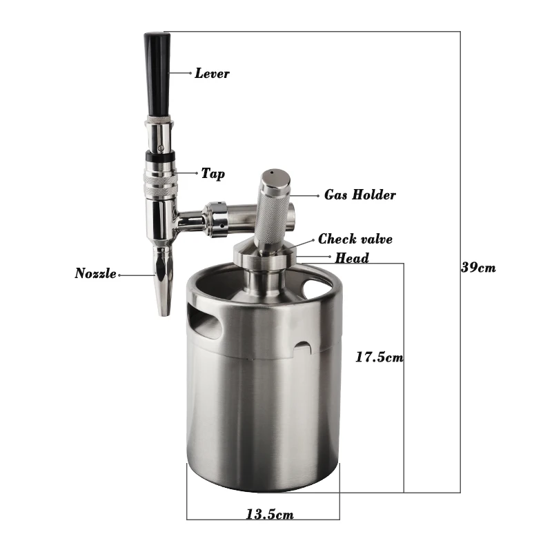 2L/3.6L Coffee Maker 2L Mini Stainless Steel Keg Home Brew System Kit Best Choice of Diy Lovers | Бытовая техника