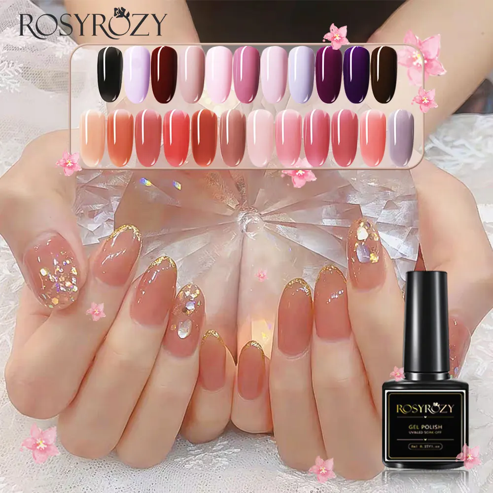 RosyRozy желе гель лак для ногтей Цвет прозрачный пастельных Краски Маникюр Nail Art
