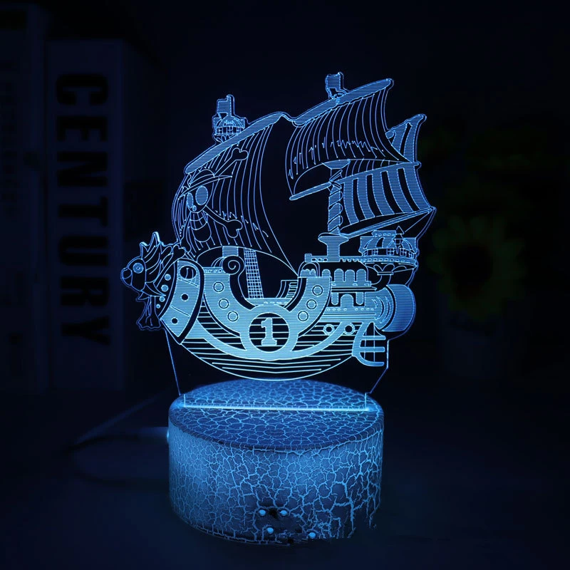 Слитный ночсветильник Luffy Sanji Zoro Nami 3D светодиодсветодиодный иллюзионная