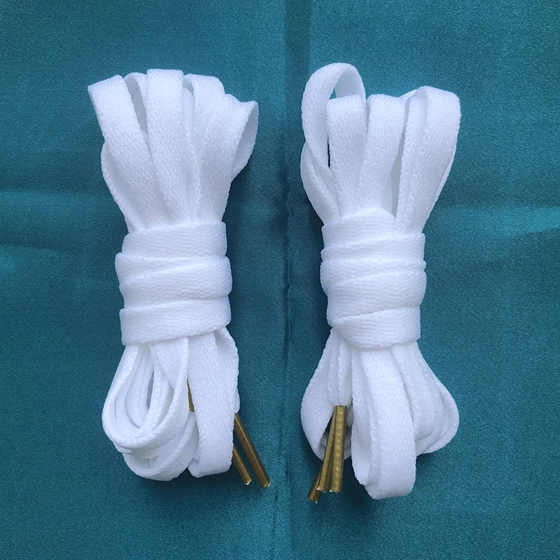 

Fit AF1 laces with gold head, black and white gold for men and women, original flat pure white 120 140 160cm AJ1